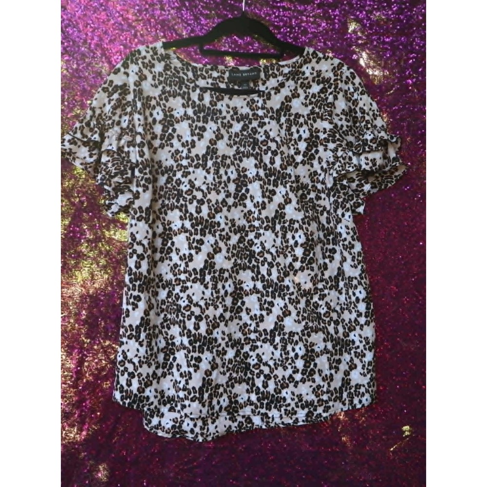 Brown Leopard Print Top 14 Lane Bryant Women Tiered Ruffle Sleeve Blouse